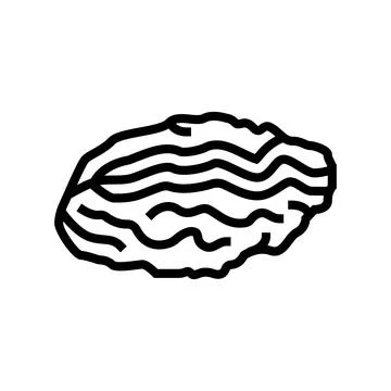 Oyster closed shell line icon vector illustration Stock Illustration