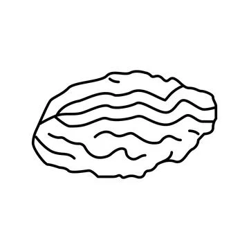 Oyster closed shell line icon vector illustration Stock Illustration