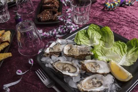 Oyster dinner Stock Photos