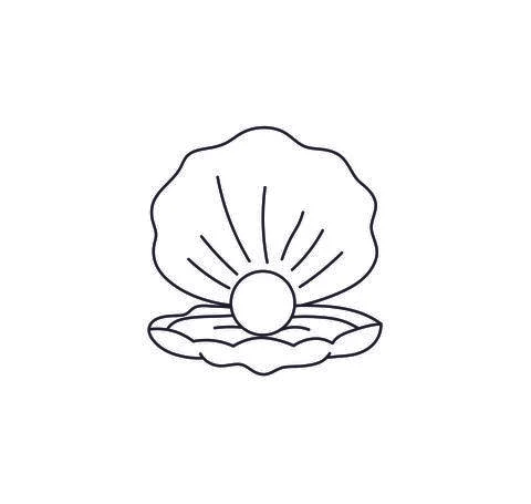 Oyster drawing Stock Illustration