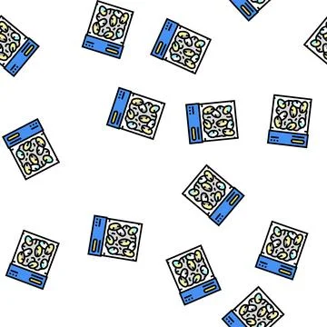 Oyster frozen vector seamless pattern Stock Illustration