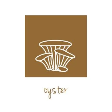 Oyster icon on brown square Stock Illustration