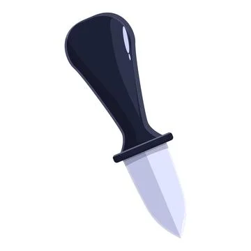 Oyster knife opening shellfish, seafood restaurant kitchen utensil Stock Illustration