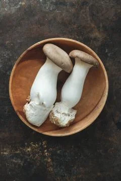Oyster mushroom on rustic background Stock Photos