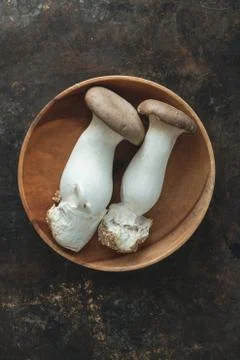 Oyster mushroom on rustic background Stock Photos