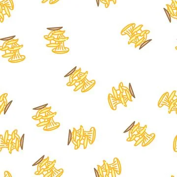 Oyster mushroom vector seamless pattern Stock Illustration