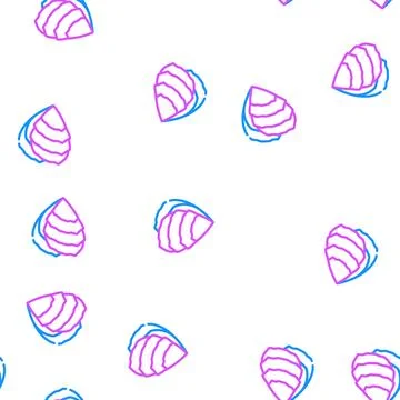 Oyster ocean vector seamless pattern Stock Illustration