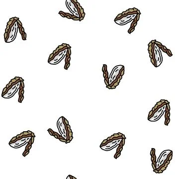 Oyster opened shell vector seamless pattern Stock Illustration