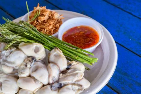 Oyster on a plate Stock Photos