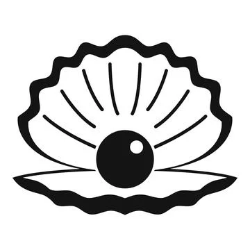 Oyster shell opening revealing a round pearl Illustrazione stock