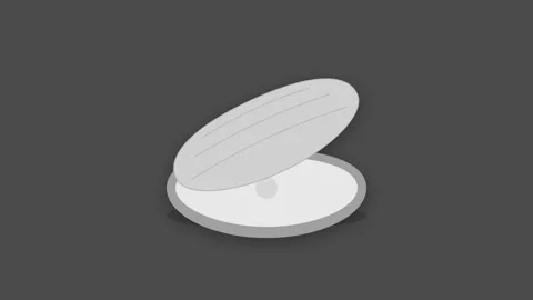 Oyster Shell Opening with Shiny Pearl Inside Flat Icon Animation Видео 346007171