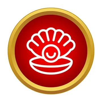 Oyster shell opening showing precious pearl icon Illustrazione stock