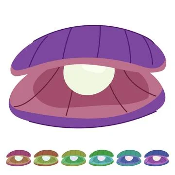 Oyster shell pearl vector cartoon graphic 스톡 일러스트