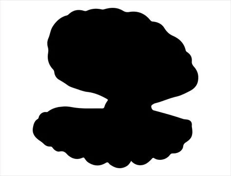 Oyster shell silhouette vector art Stock Illustration