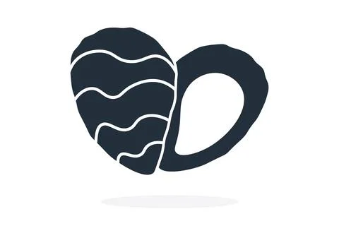 Oyster. Simple icon. Flat style element for graphic design. Vector EPS10 Stock Illustration