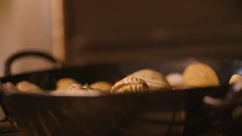 Oysters cooked in the pan Stock Footage 85812813