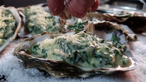 Oysters Rockefeller Stock Footage 156638629