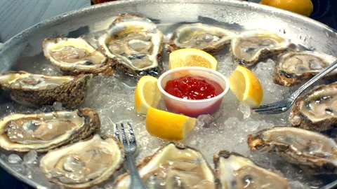 OystersSpin 4k Stock Footage 166961033