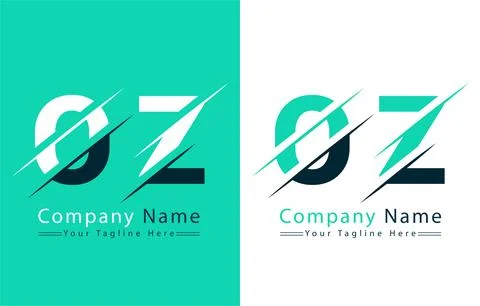OZ Letter Logo Vector Design Concept Elements Stock Illustration