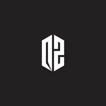 OZ Logo monogram with hexagon shape style design template Stock Illustration