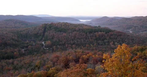 Ozark mountains beautiful fall colors Stock Footage 142846828