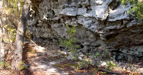 Ozark mountains beautiful rock bluff Stock Footage 142845714