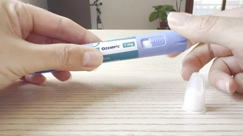 Ozempic self injector pen lick semaglutide Stock Footage 311055478