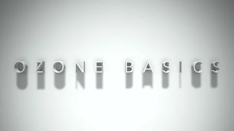 Ozone basics 3D title animation with shadows on a white background Stock Footage 297819377