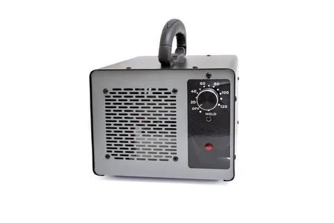 Ozone generator with a timer and black metal case, isolated on white backgrou Stock Photos