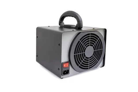 Ozone generator with a timer and black metal case, isolated on white backgrou Stock Photos