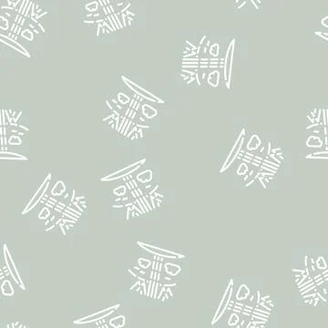 Ozone holes disaster line vector seamless pattern Stock Illustration