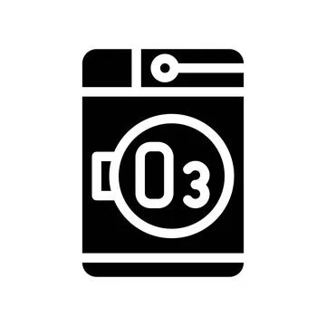 Ozone laundry system machine glyph icon vector illustration Stock Illustration
