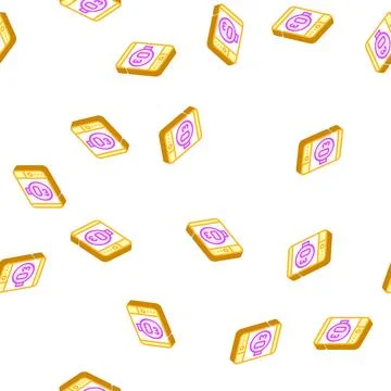Ozone laundry system machine isometric icon seamless pattern Stockillustratie