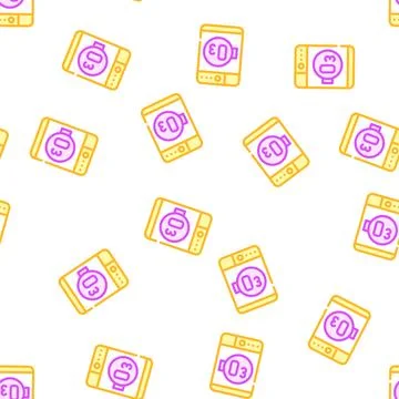 Ozone laundry system machine vector seamless pattern 库存插图