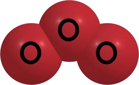 Ozone molecular structure isolated on white Stock Illustration