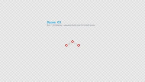 Ozone O3 Lewis Structure Animation Labeled Alpha 4K 動画素材 339310346