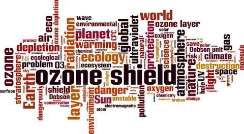 Ozone shield word cloud Stock Illustration
