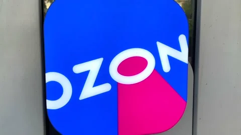 Ozon's is one of the biggest online retail platforms in Russia. Ozon logo. Stock Footage 207132518