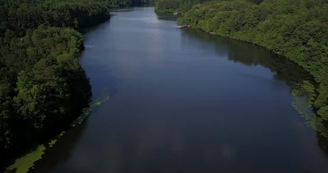 Ozora Lake Flyover Stock Footage 98528579