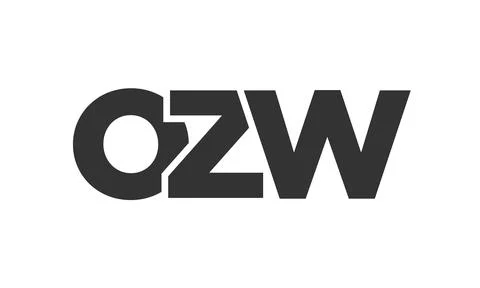 OZW logo design template with strong and modern bold text. Initial based ve.. Stock Illustration