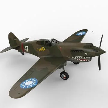 P-40 Flying Tigers 3D Model