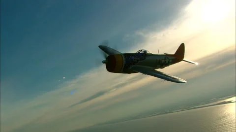 P-47 Thunderbolt Sunset Stock-Footage 60735563