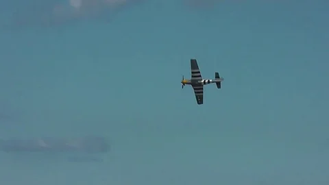 P-51 Mustang performs at air display Stock Footage 83598776