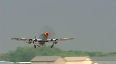 P-51 Mustang Take Off Stock Footage 47790789
