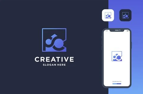 P and c house logo business brand inspiration Stock Illustration