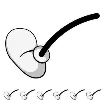 P cartoon leg cartoon vector graphic Stock Illustration