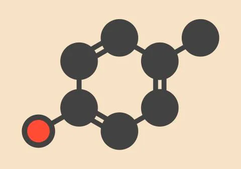 P-cresol molecule 스톡 일러스트