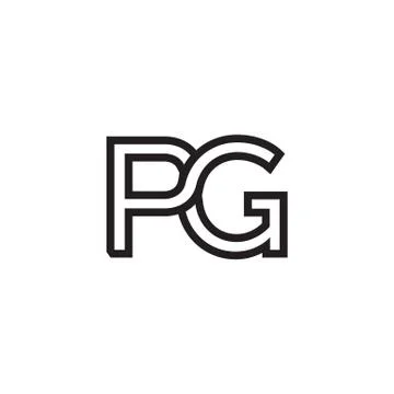 P G  lines leter icon symbol vector Illustration