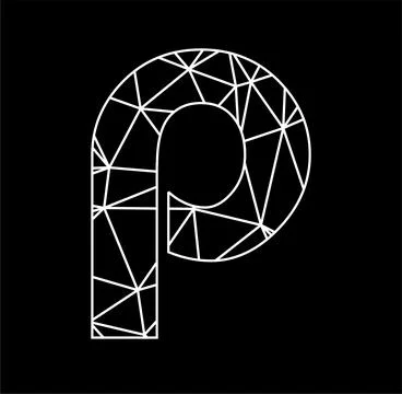 P geometric triangle block chain font Stock Illustration