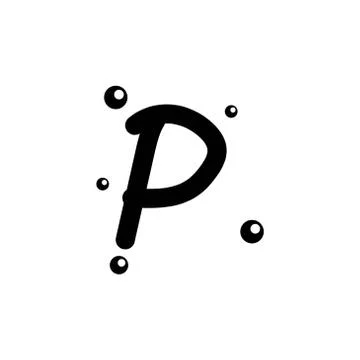 P hand drawn alphabet  vector design template illustration Illustrazione stock